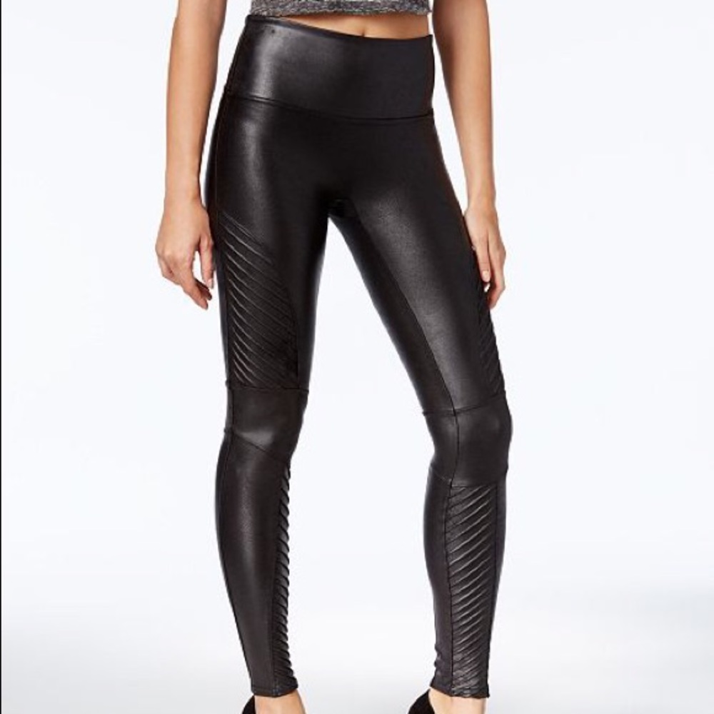 SPANX faux leather moto leggings